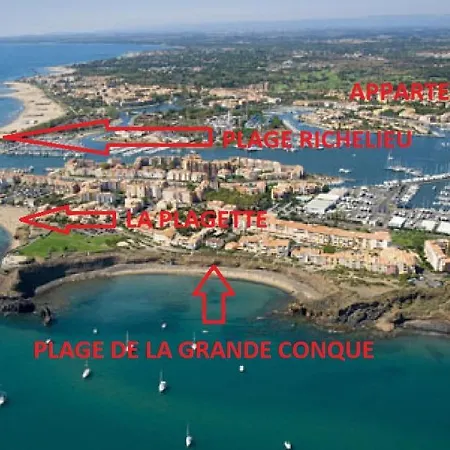 Cap D'agde 300m Plage Du Mole,vue Port,parking,lave Linge,piscine Apartment